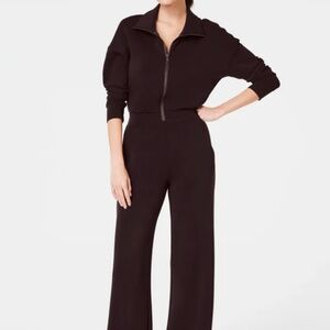 NEW Spanx AirEssentials Long Sleeve Truffle Brown Jumpsuit Sz M NWT Never Worn